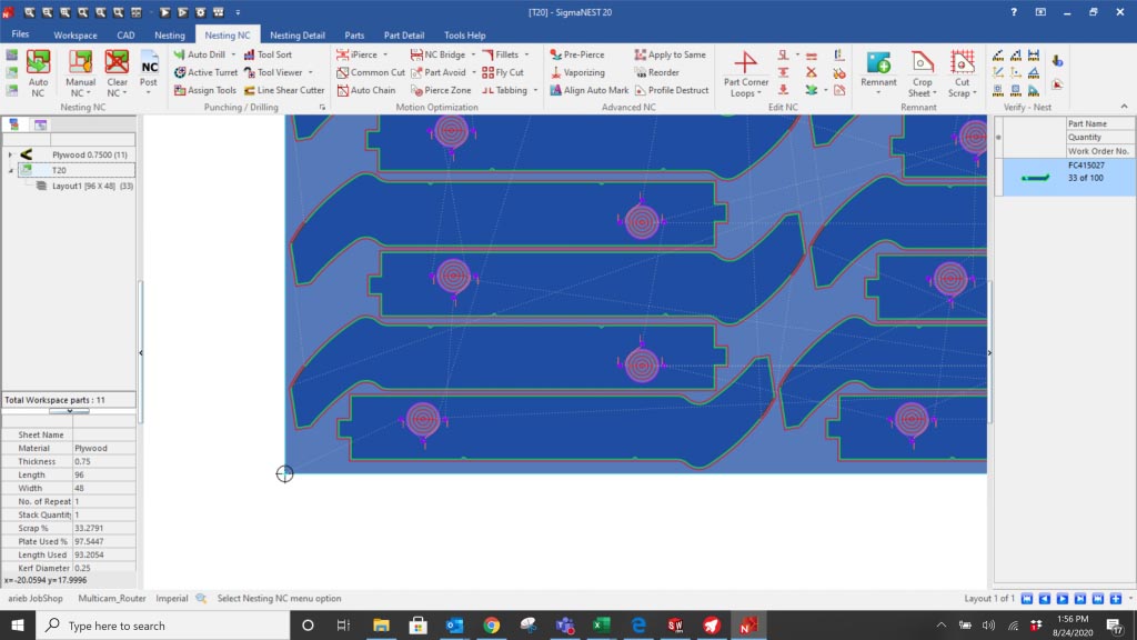 SigmaNEST Advanced Router module contains several automatic functions that help to reduce repetitive burdens such as Auto Destruct.