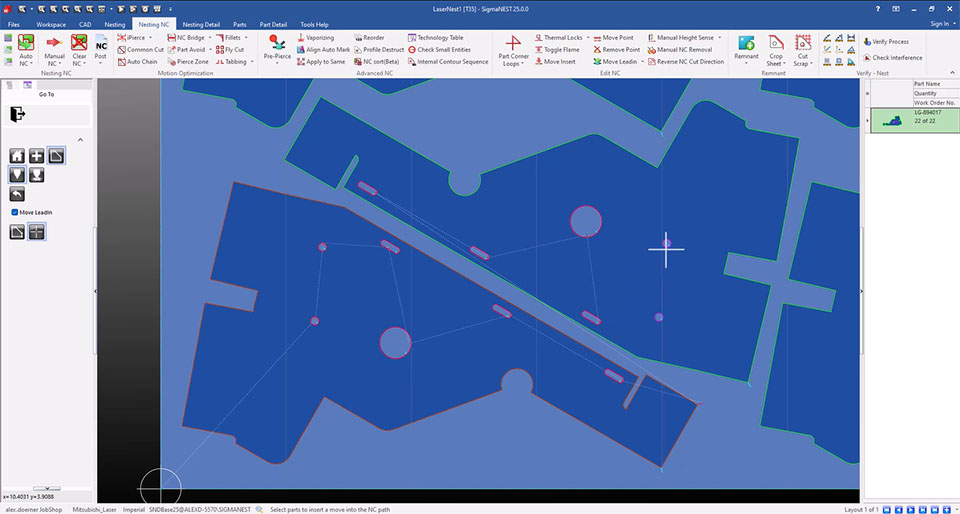 Users can move leadins and apply NC with a single click in “NC By Contour” and “Go To” modes, ensuring a safe and efficient toolpath.