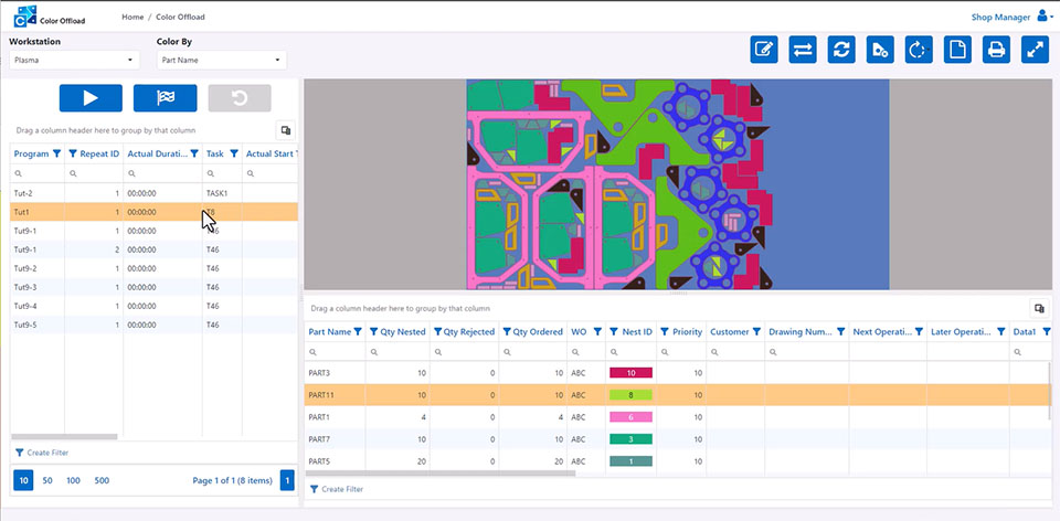 Color Offload can now be used on a mobile tablet as part of the Shop Manager web platform, keeping the same licensing as the desktop version.